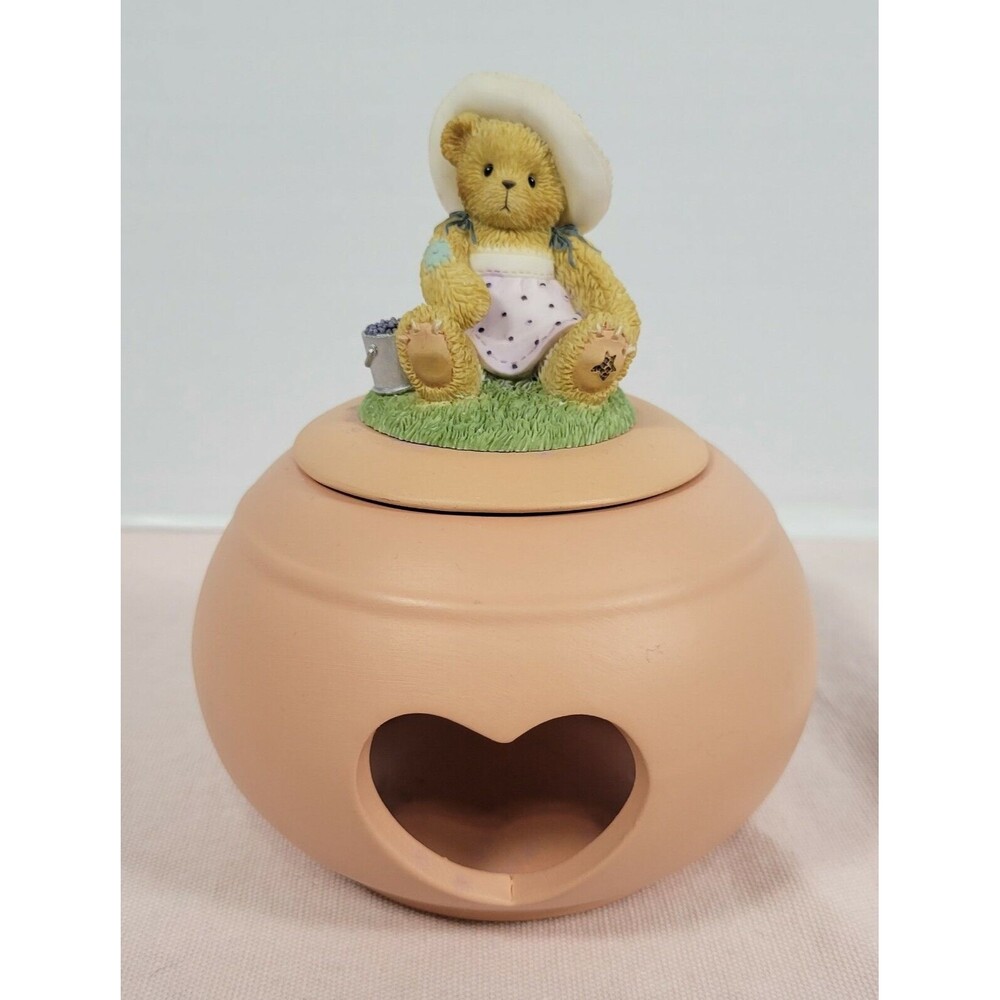 3 Piece Cherished Teddies 111601 Tea Light Round Heart Cutout Figurine Top 2002